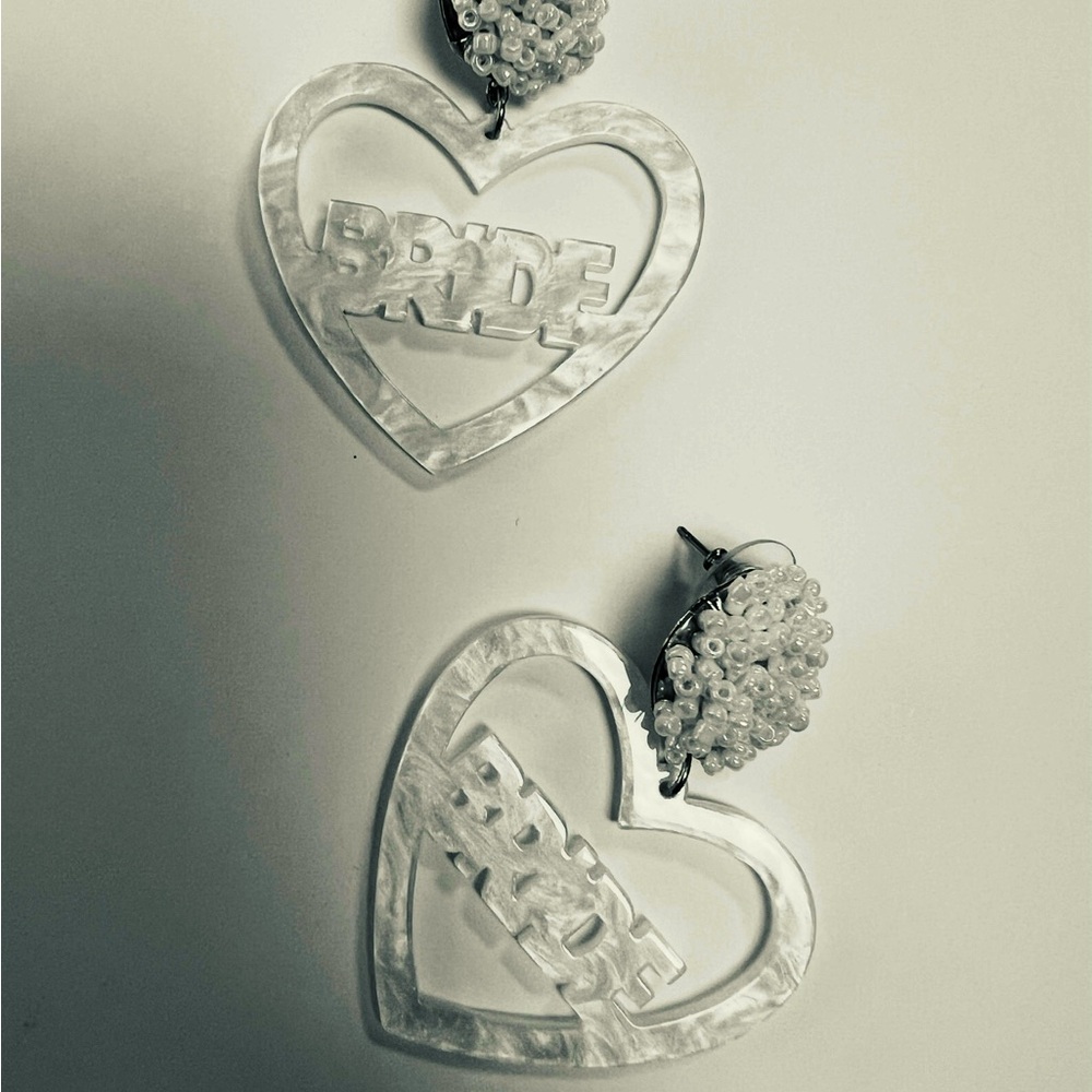 Heart Shaped Bride Earrings